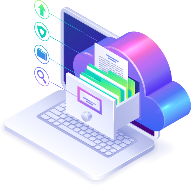 A secure vault collecting documents from connected cloud and AI services