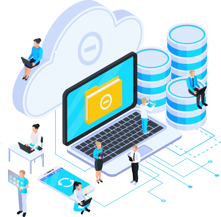 Connected services and storage infrastructure managed by a team